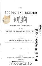 THE ZOOLOGICAL RECORD  1889  VOLUME 26（ PDF版）