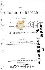THE ZOOLOGICAL RECORD  1887  VOLUME 24     PDF电子版封面     