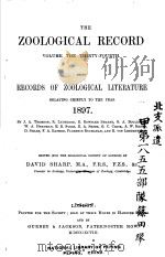 THE ZOOLOGICAL RECORD  1897  VOLUME 34（ PDF版）