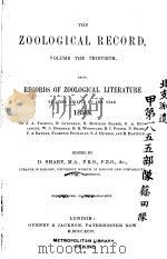 THE ZOOLOGICAL RECORD  1893  VOLUME 30     PDF电子版封面     