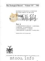 THE ZOOLOGICAL RECORD  1966  VOLUME 103  PART A     PDF电子版封面     