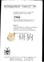 THE ZOOLOGICAL RECORD  1966  VOLUME 103  PART C     PDF电子版封面     