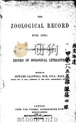 THE ZOOLOGICAL RECORD  1882  VOLUME 19（ PDF版）