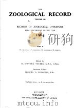 THE ZOOLOGICAL RECORD  1964  VOLUME 101  PART B     PDF电子版封面    H.GWYNNE VEVERS 