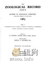 THE ZOOLOGICAL RECORD  1963  VOLUME 100  PART A（ PDF版）