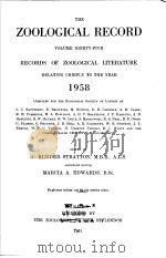 THE ZOOLOGICAL RECORD  1958  VOLUME 95（ PDF版）