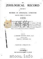 THE ZOOLOGICAL RECORD  1959  VOLUME 96（ PDF版）