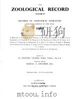 THE ZOOLOGICAL RECORD  1962  VOLUME 99（ PDF版）