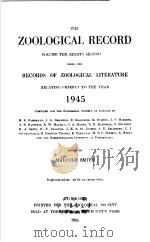 THE ZOOLOGICAL RECORD  1945  VOLUME 82（ PDF版）