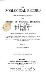 THE ZOOLOGICAL RECORD  1942  VOLUME 79     PDF电子版封面    MALCOLM SMITH 