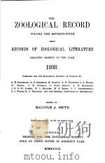 THE ZOOLOGICAL RECORD  1938  VOLUME 75     PDF电子版封面    MALCOLM A. SMITH 