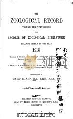 THE ZOOLOGICAL RECORD  1915  VOLUME 52     PDF电子版封面    N.ZOOLOGY 