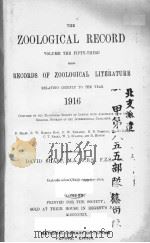 THE ZOOLOGICAL RECORD  1916  VOLUME 53     PDF电子版封面    DAVID SHARP 