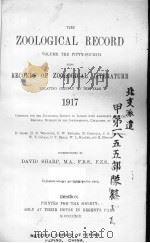 THE ZOOLOGICAL RECORD  1917  VOLUME 54     PDF电子版封面    DAVID SHARP 