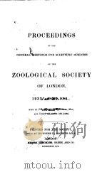 PROCEEDINGS OF THE GENERAL MEETINGS FOR SCIENTIFIC BUSINESS OF THE ZOOLOGICAL SOCIETY OF LONDON  PAR   1932  PDF电子版封面     