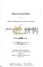 PROCEEDINGS OF THE GENERAL MEETINGS FOR SCIENTIFIC BUSINESS OF THE ZOOLOGICAL SOCIETY OF LONDON  PAR   1933  PDF电子版封面     