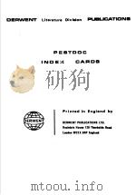 DERWENT LITERATURE DIVIAION PUBLICATIONS PESTDOC INDEX CAROS     PDF电子版封面     