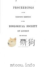 PROCEEDINGS OF THE SCIENTIFIC MEETINGS OF THE ZOOLOGICAL SOCIETY OF LONDON  1879     PDF电子版封面     