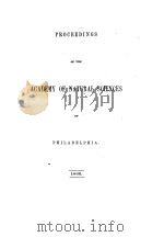 PROCEEDINGS OF THE ACADEMY OF NATURAL SCIENCES OF PHILADELPHIA  1866     PDF电子版封面     