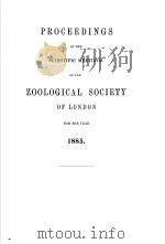 PROCEEDINGS OF THE SCIENTIFIC MEETINGS OF THE ZOOLOGICAL SOCIETY OF LONDON  1885     PDF电子版封面     