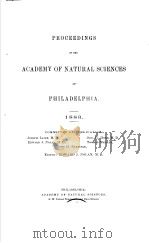 PROCEEDINGS OF THE ACADEMY OF NATURAL SCIENCES OF PHILADELPHIA  1883     PDF电子版封面     