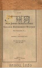 REPORT OF THE DEPARTMENT OF ENTOMOLGY OF THE NEW JERSEY AGRICULTURAL COLLEGE EXPERIMENT STATION  192（ PDF版）