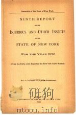 NINTH REPORT ON THE INJURIOUS AND OTHER INSECTS OF THE STATE OF NEW YORK FOR THE YEAR  1892     PDF电子版封面    J.A.LINTNER 