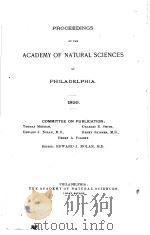 PROCEEDINGS OF THE ACADEMY OF NATURAL SCIENCES OF PHILADELPHIA  1899     PDF电子版封面     