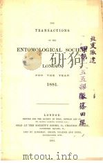 THE TRANSACTIONS OF THE ENTOMOLOGICAL SOCIETY OF LONDON  1881年（ PDF版）