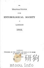 THE TRANSACTIONS OF THE ENTOMOLOGICAL SOCIETY OF LONDON  1922年     PDF电子版封面     