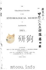 THE TRANSACTIONS OF THE ENTOMOLOGICAL SOCIETY OF LONDON  1915年     PDF电子版封面     