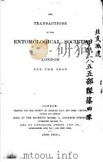 THE TRANSACTIONS OF THE ENTOMOLOGICAL SOCIETY OF LONDON  1909     PDF电子版封面     