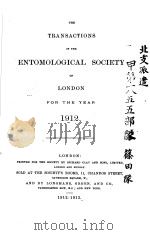 THE TRANSACTIONS OF THE ENTOMOLOGICAL SOCIETY OF LONDON  1912     PDF电子版封面     