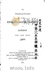 THE TRANSACTIONS OF THE ENTOMOLOGICAL SOCIETY OF LONDON  1884     PDF电子版封面     