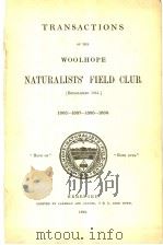 TRANSACTIONS OF THE WOOLHOPE NATURALISTS‘FIELD CLUB  1886-1889     PDF电子版封面     