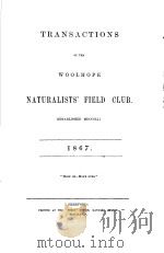 TRANSACTIONS OF THE WOOLHOPE NATURALISTS‘FIELD CLUB  1867（ PDF版）