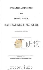 TRANSACTIONS OF THE WOOLHOPE NATURALISTS‘FIELD CLUB  1874-1876     PDF电子版封面     