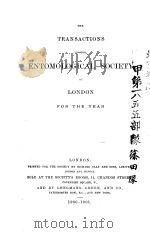 THE TRANSACTIONS OF THE ENTOMOLOGICAL SOCIETY OF LONDON  1900     PDF电子版封面     