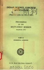PROCEEDINGS OF THE SIXTY-FIRST SESSION  PART 2:PRESIDENTIAL ADDRESSES     PDF电子版封面     