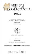 BRITISH PHARMACOPCEIA 1963     PDF电子版封面     