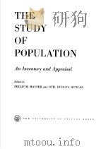 THE STUDY OF POPULATION AN INVENTORY AND APPRAISAL（ PDF版）
