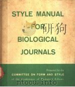 STYLE MANUAL FOR BIOLOGICAL JOURNALS  SECOND EDITION     PDF电子版封面     