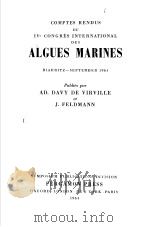 ALGUES MARINES     PDF电子版封面    AD.DAVY DE VIRVILLE  J.FELDMAN 