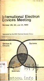 INTERNATIONAL ELECTRON DEVICES MEETING 1969   1969  PDF电子版封面     