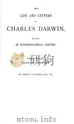 THE LIFE AND LETTERS OF CHARLES DARWIN  VOL.3     PDF电子版封面     