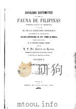 CATALOGO SISTEMATICO FAUNA DE FILIPINAS  VOLUME 2 ARTICULADOS     PDF电子版封面     