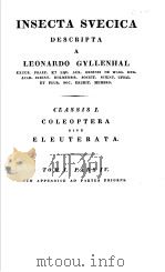 INSECTA SEVECICA DESCRIPTA A LEONARDO GYLLENHAL  TOM I PARS  IV  1827     PDF电子版封面     