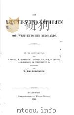 DIE REPTILIEN UND AMPHIBIEN DER NORDWESTDEUTSCHEN BERGLANDE  1893     PDF电子版封面    W.WOLTERSTORFF 
