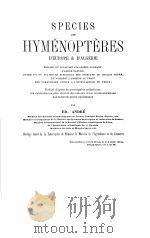 SPECIES HYMENOPTERES  TOME DEUXIEME     PDF电子版封面     