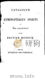 CATALOGUE OF HYMENOPTEROUS INSECTS IN THE COLLECTION OF THE BRITISH MUSEUM  PART  3     PDF电子版封面     
